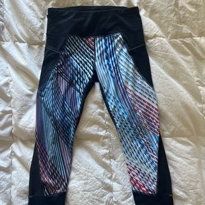 Colorful Athleta leggings with pockets
